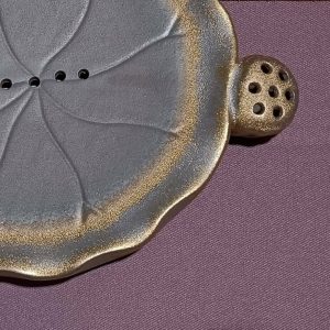 日式柴燒鎏金釉壺承